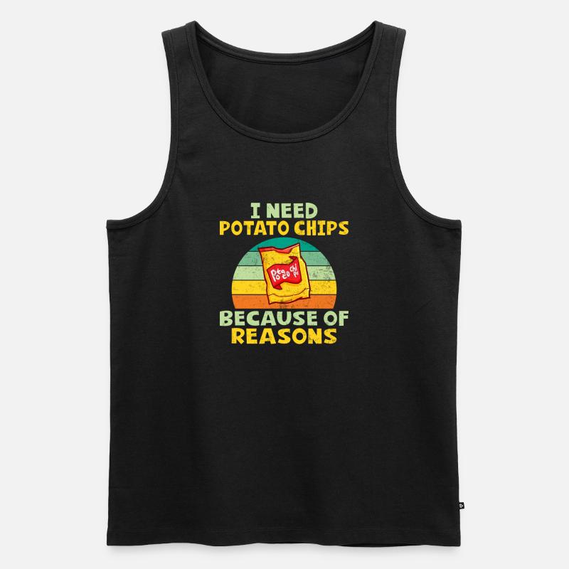 Kartoffelchips Geschenk - Männer Premium Bio Tank Top - Schwarz