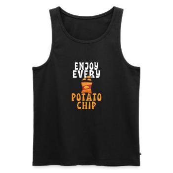 Kartoffelchips Geschenk - Männer Premium Bio Tank Top - Schwarz - Vorne - Michal (187cm)
