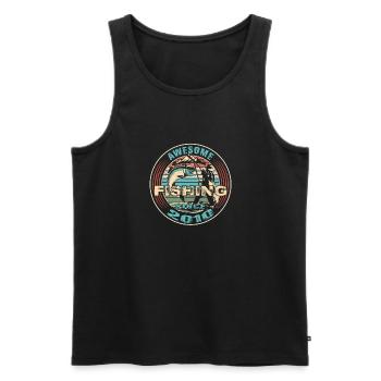 Awesome since 2010. Angel, Angler Geburtstag - Männer Premium Bio Tank Top - Schwarz - Vorne - Michal (187cm)