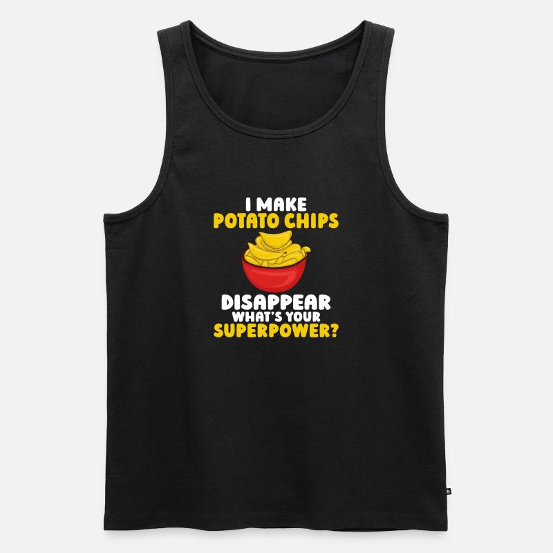 Kartoffelchips Geschenk - Männer Premium Bio Tank Top - Schwarz