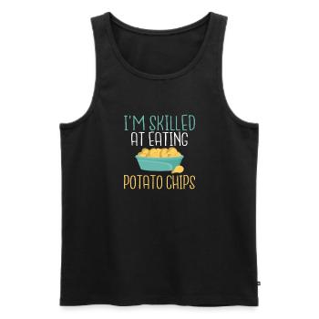 Potato Chips Gift - Men's Premium Organic Tank Top - black - Front - Michal (187cm)