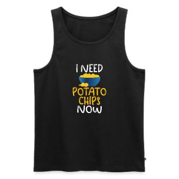 Kartoffelchips Geschenk - Männer Premium Bio Tank Top - Schwarz - Vorne - Michal (187cm)