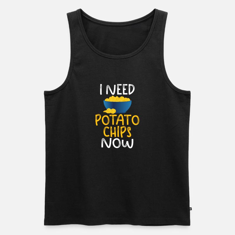 Kartoffelchips Geschenk - Männer Premium Bio Tank Top - Schwarz