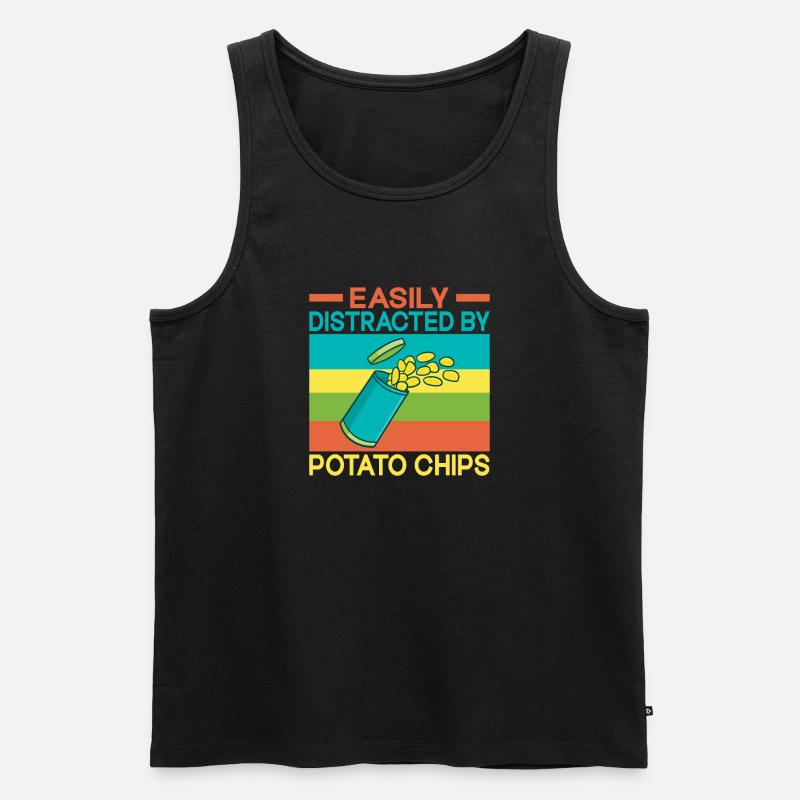 Kartoffelchips Geschenk - Männer Premium Bio Tank Top - Schwarz