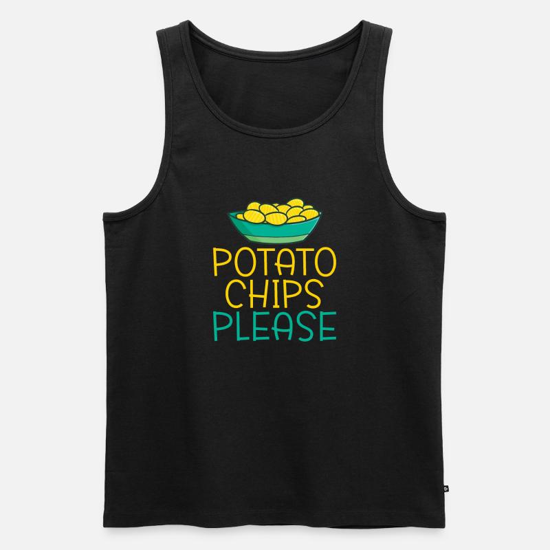 Kartoffelchips Geschenk - Männer Premium Bio Tank Top - Schwarz