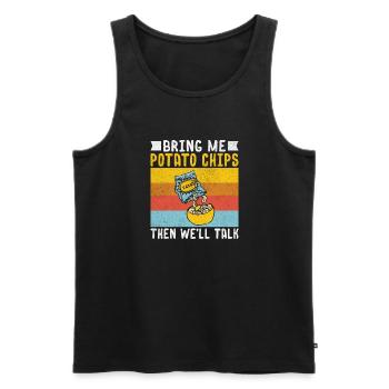 Potato Chips Gift - Men's Premium Organic Tank Top - black - Front - Michal (187cm)