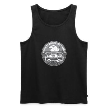 Camping Camper Outdoor Sommer Design - Männer Premium Bio Tank Top - Schwarz - Vorne - Michal (187cm)