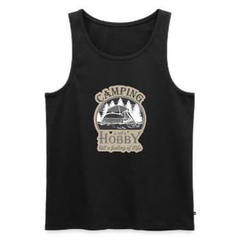 Camping Camper Outdoor Sommer Design - Männer Premium Bio Tank Top - Schwarz - Vorne - Michal (187cm)