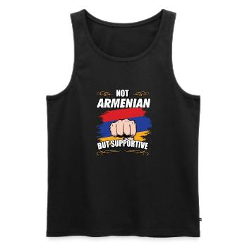 Not Armenian Hay But Supportive Travel Tourist - Männer Premium Bio Tank Top - Schwarz - Vorne - AI Model Male 178 light (178cm)