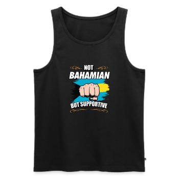 Not Bahamian But Supportive Travel Tourist - Men's Premium Organic Tank Top - black - Front - Michal (187cm)