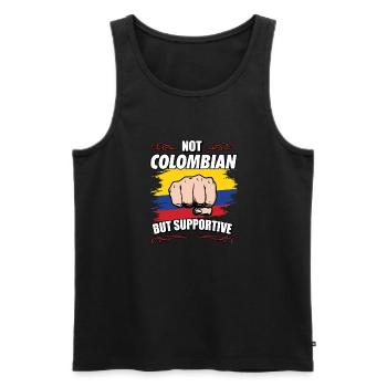 Not Colombian But Supportive Travel Tourist - Männer Premium Bio Tank Top - Schwarz - Vorne - Michal (187cm)