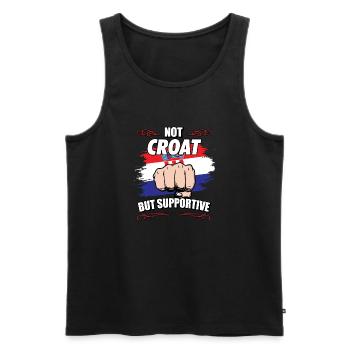 Not Croat But Supportive Travel Tourist Croat - Männer Premium Bio Tank Top - Schwarz - Vorne - AI Model Male 178 light (178cm)