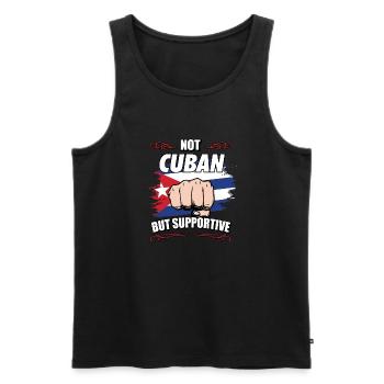 Pas cubain mais un touriste de voyage de soutien cubain Cuba - Débardeur bio Premium Homme - noir - Devant - Michal (187cm)