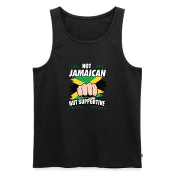 Not Jamaican But Supportive Travel Tourist Jamaica - Männer Premium Bio Tank Top - Schwarz - Vorne - Michal (187cm)