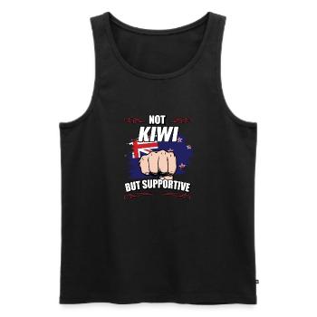 Pas Kiwi mais Voyage Touristique de soutien Kiwi Nouveau - Débardeur bio Premium Homme - noir - Devant - Michal (187cm)