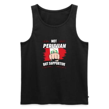 Not Peruvian But Supportive Travel Tourist - Männer Premium Bio Tank Top - Schwarz - Vorne - Michal (187cm)