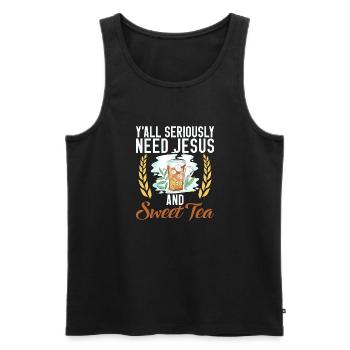 Süßer Tee Liebhaber Geschenke - Männer Premium Bio Tank Top - Schwarz - Vorne - Michal (187cm)