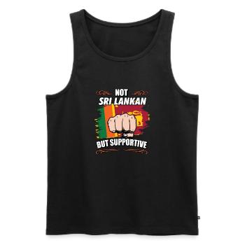 Not Sri Lankan But Supportive Travel Tourist Sri - Men's Premium Organic Tank Top - black - Front - AI Model Male 178 light (178cm)