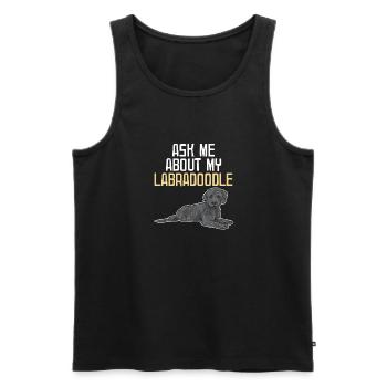 Labradoodle Hund - Männer Premium Bio Tank Top - Schwarz - Vorne - Michal (187cm)