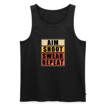 Dart & Bier Lustiger Darts Spruch - Männer Premium Bio Tank Top - Schwarz - Vorne - Michal (187cm)