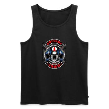 Awesome since 1980, Biker Geburtstag - Männer Premium Bio Tank Top - Schwarz - Vorne - Michal (187cm)
