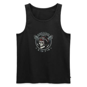 Awesome since 1974, Biker Geburtstag - Männer Premium Bio Tank Top - Schwarz - Vorne - Michal (187cm)
