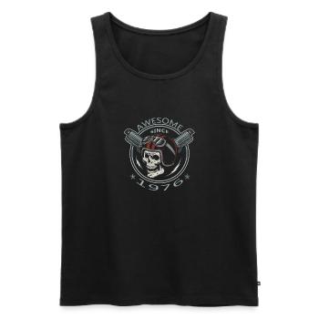 Awesome since 1976, Biker Geburtstag - Männer Premium Bio Tank Top - Schwarz - Vorne - Michal (187cm)