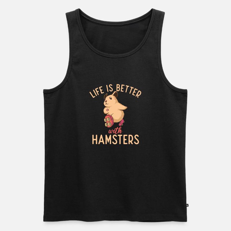 Hamster Liebhaber Hamster Geschenk - Männer Premium Bio Tank Top - Schwarz