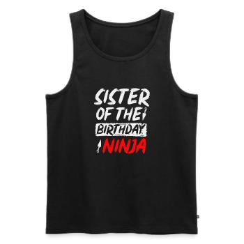 Sister Of The Birthday Ninja Siblings Karate - Männer Premium Bio Tank Top - Schwarz - Vorne - Michal (187cm)