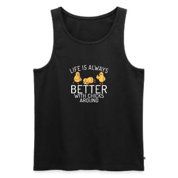 Cadeaux de poulet Propriétaire de poulet - Débardeur bio Premium Homme - noir - Devant - Michal (187cm)