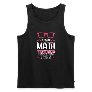 Verrückte Mathelehrerin Dame - Männer Premium Bio Tank Top - Schwarz - Vorne - Michal (187cm)