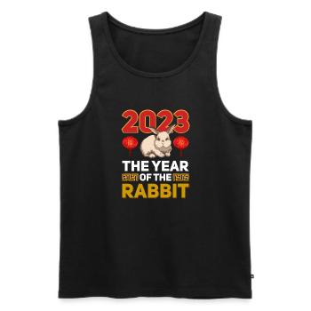 2023 The year of the rabbit Chinese Zodiac - Men's Premium Organic Tank Top - black - Front - Michal (187cm)