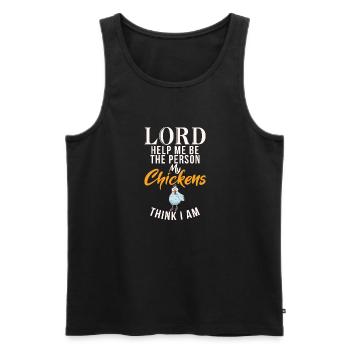 Cadeaux de poulet Propriétaire de poulet - Débardeur bio Premium Homme - noir - Devant - Michal (187cm)