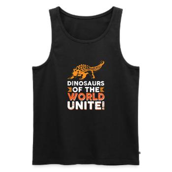 Dinosaures du monde, unissez-vous! - Débardeur bio Premium Homme - noir - Devant - Michal (187cm)