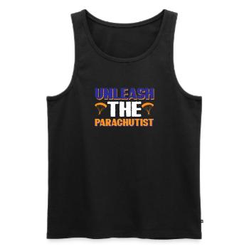 Unleash The Parachutist - Men's Premium Organic Tank Top - black - Front - Michal (187cm)