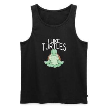 Turtle Owner Gift Turtle Lover - Men's Premium Organic Tank Top - black - Front - Michal (187cm)