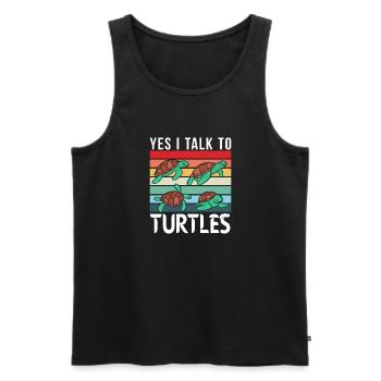 Turtle Owner Gift Turtle Lover - Men's Premium Organic Tank Top - black - Front - Michal (187cm)