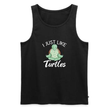 Turtle Owner Gift Turtle Lover - Men's Premium Organic Tank Top - black - Front - Michal (187cm)