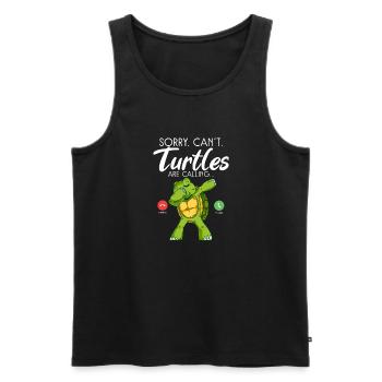 Turtle Owner Gift Turtle Lover - Men's Premium Organic Tank Top - black - Front - Michal (187cm)