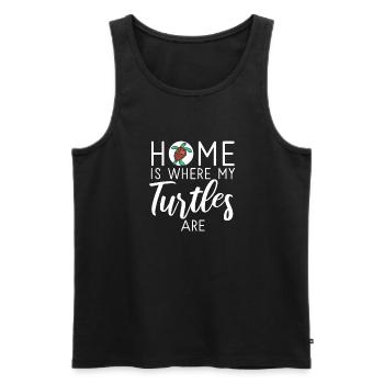 Turtle Owner Gift Turtle Lover - Men's Premium Organic Tank Top - black - Front - AI Model Male 178 light (178cm)