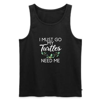 Turtle Owner Gift Turtle Lover - Men's Premium Organic Tank Top - black - Front - Michal (187cm)