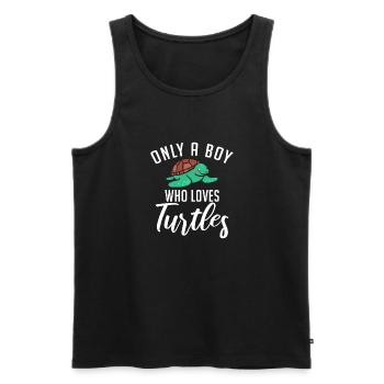 Turtle Owner Gift Turtle Lover - Men's Premium Organic Tank Top - black - Front - Michal (187cm)