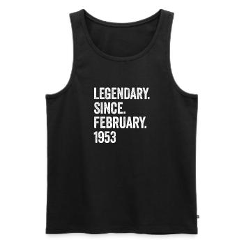 70 Years Legendary Since February 1953 70th - Men's Premium Organic Tank Top - black - Front - Michal (187cm)