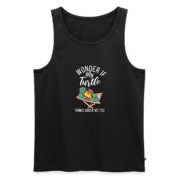 Turtle Owner Gift Turtle Lover - Men's Premium Organic Tank Top - black - Front - Michal (187cm)