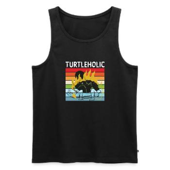 Turtle Owner Gift Turtle Lover - Men's Premium Organic Tank Top - black - Front - AI Model Male 178 light (178cm)