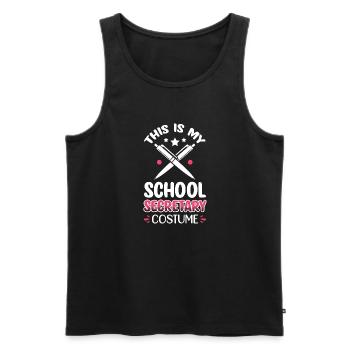 Voici mon costume de secrétaire d’école - Débardeur bio Premium Homme - noir - Devant - AI Model Male 178 light (178cm)