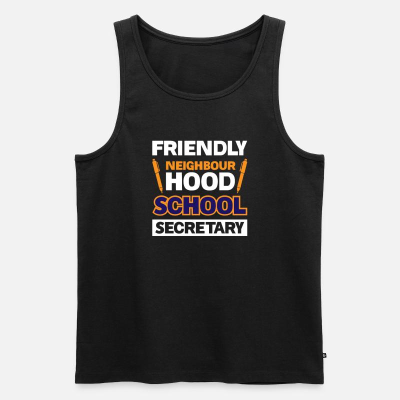 Freundlicher Nachbarschaftsschulsekretär - Männer Premium Bio Tank Top - Schwarz
