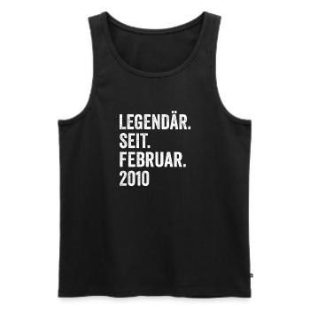 13 years Legendary since February 2010 13th birthday - Men's Premium Organic Tank Top - black - Front - Michal (187cm)