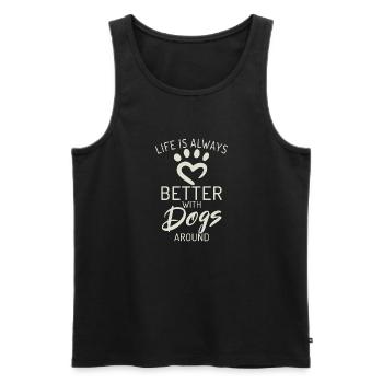 Dog Owner Gift Dog Lover - Men's Premium Organic Tank Top - black - Front - Michal (187cm)