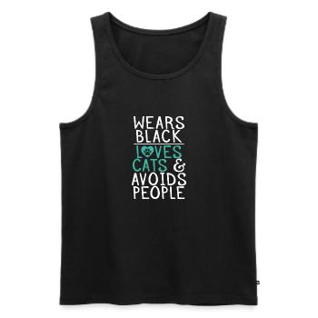 Gift Cat Owner Cat Gift - Men's Premium Organic Tank Top - black - Front - Michal (187cm)